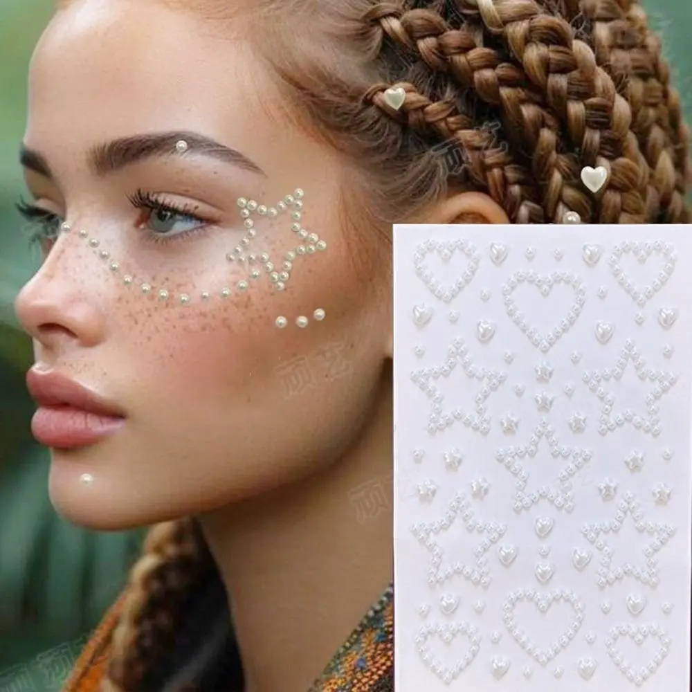 Rhinestone 3D Crystal Face Sticker Sparkling Bowknot Photocard Sticker Makeup Sticker Shiny Face Temporary Tattoos