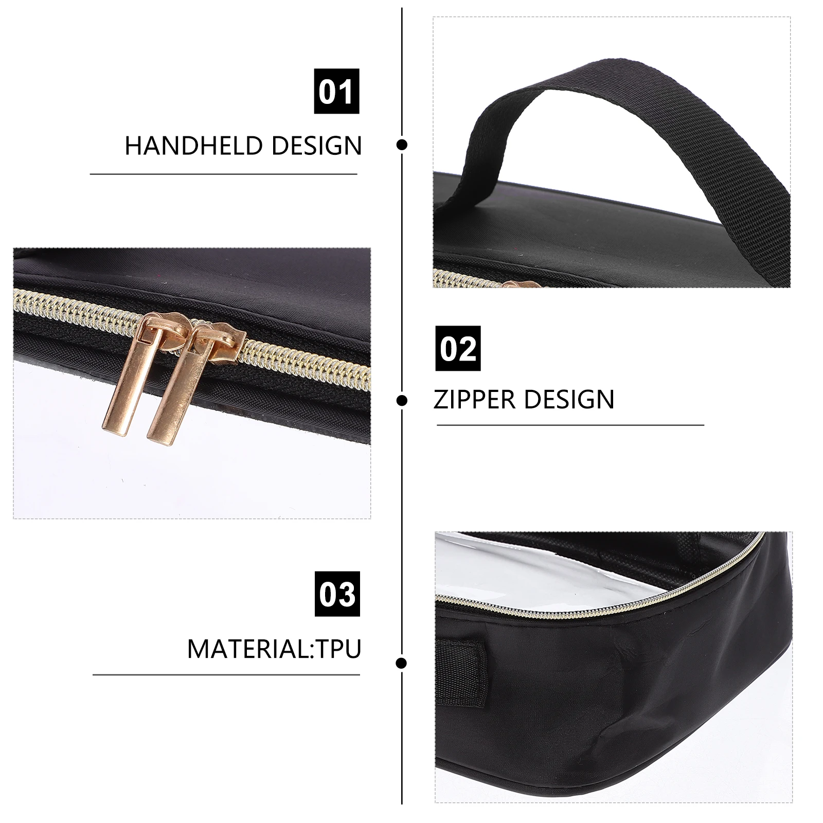 

2pcs Waterproof Transparent Pouch Bag Small Organizer Spacious Storage for Makeup Toiletries Handheld Clear for Travel