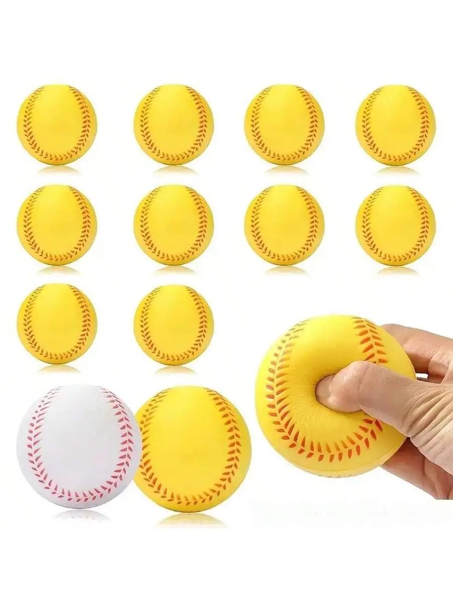 12 Stück Unisex-Erwachsene, leichter Trainings-Softball – langlebiger und sicherer elastischer PU-Schaum-Baseball für die Erholung im Innen- und Außenbereich