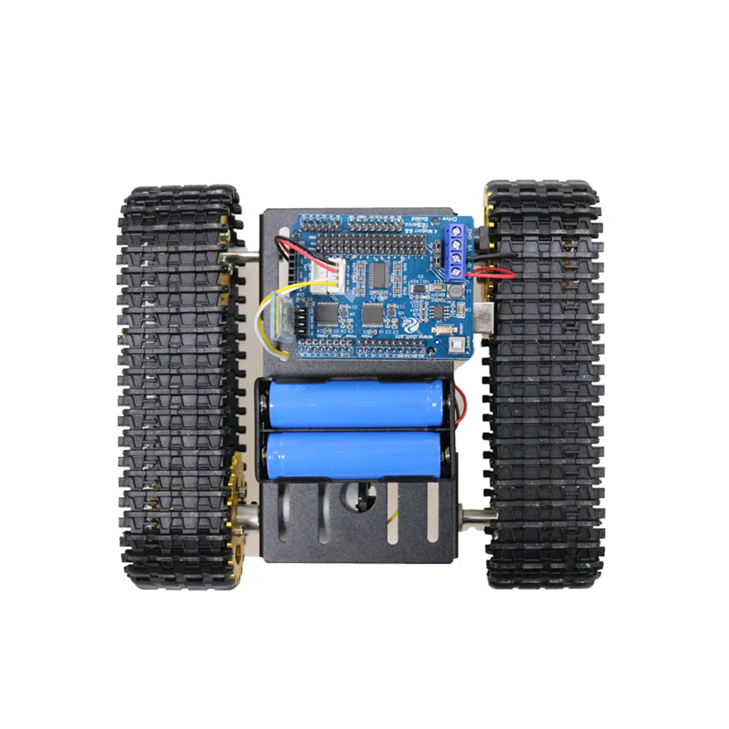 T101 블루투스/핸들/와이파이 RC 제어 로봇 탱크 섀시 자동차 키트, R3 개발 보드 + 모터 드라이버 보드 DIY 장난감