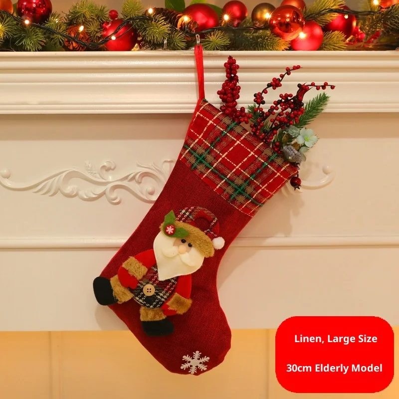 

Christmas Socks Gift Bag Decoration Hanging Ornament Elf Reindeer Snowman Creative Display for Christmas Tree Elderly