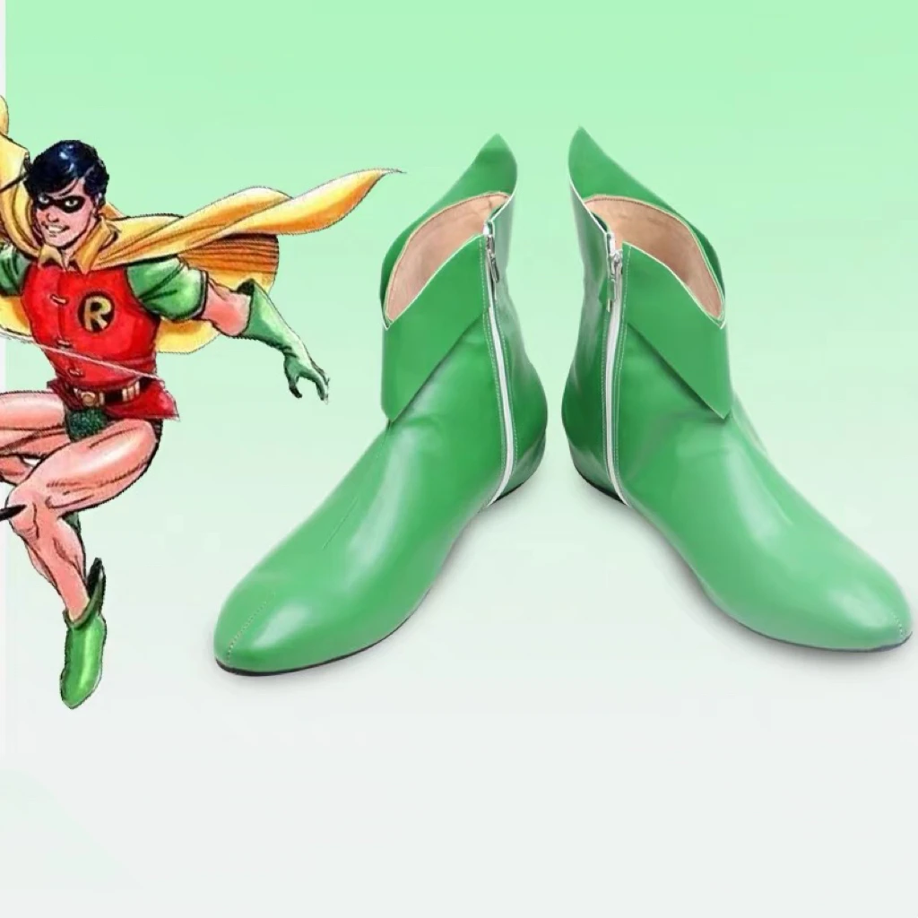 Robin Movie Boy Wonder Cosplay Shoes Green Halloween Cosplay Robin Clothing Shoes