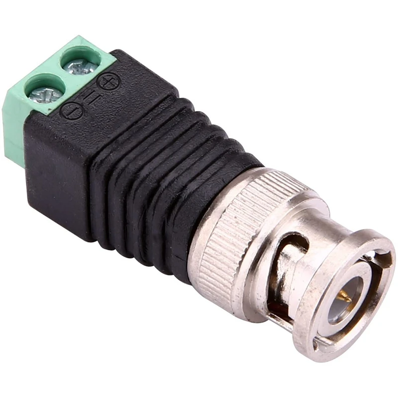 Imagem -02 - Bnc Balun Conector e Câmera Terminal Adaptador Masculino Vigilância Cctv Câmeras de Vídeo Coaxial Cat5 Cat6 20 Pack