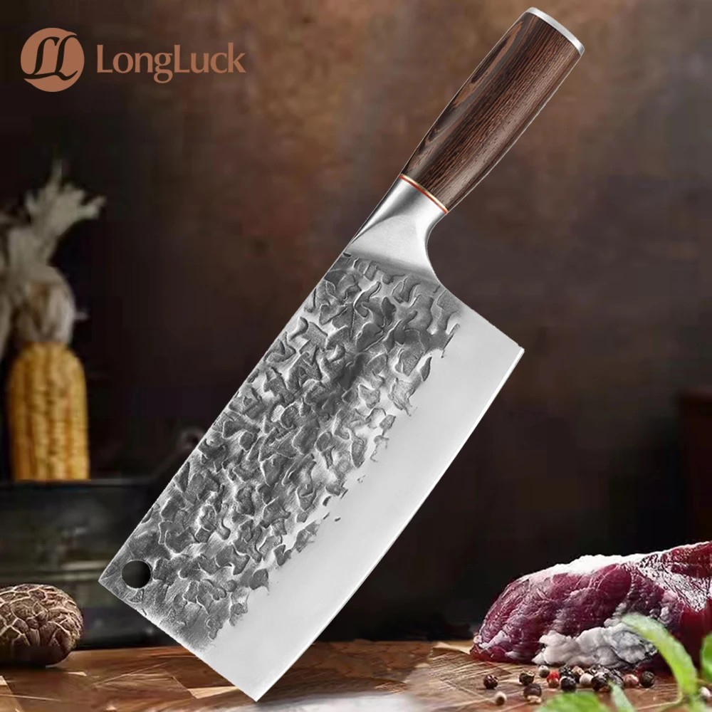 Chinese Cleaver Knife Hand Forged High-Carbon Steel Wide-Blade Kitchen Chef Knife Cut Chopping Slicing Butcher Slaughter Knivse