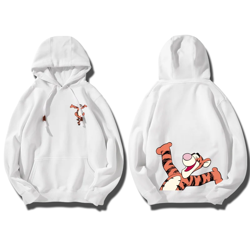 Disneyland women\'s hooded sports couple jacket Pooh Bear fashion Tigger hooded pullover hoodie couple hooded hoodie women\'s top