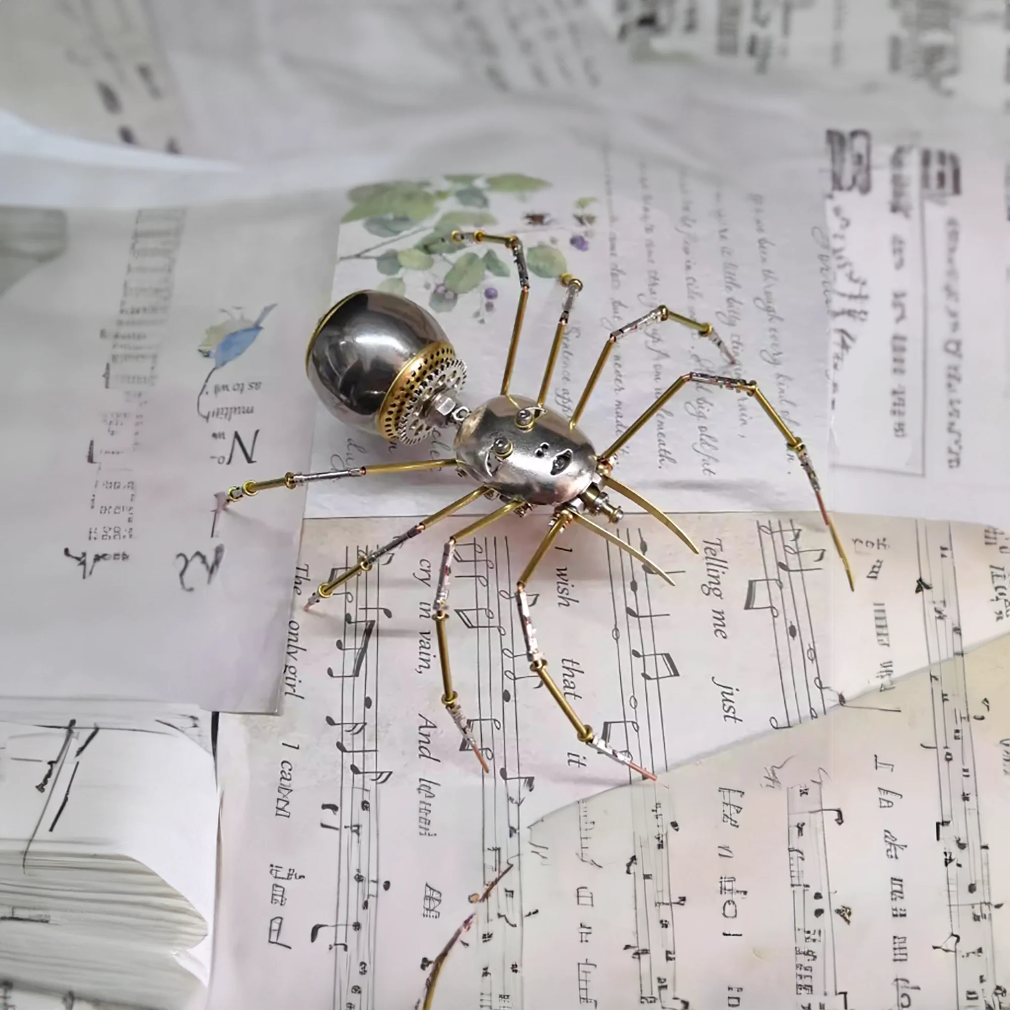 

Steampunk Mechanical Ant Model Gold Metal Assembly Kit, Creative Handmade Insect Sculpture, Unique and Novel Gifts