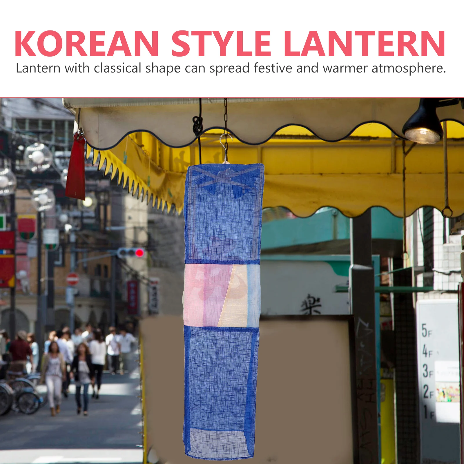 

Hanging Lamp Korean Lantern Pendant Classic Style Ornament Blue Plastic Outdoor Lanterns