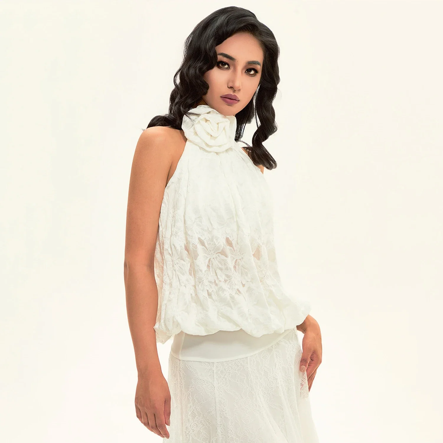 Abiti da ballo per sala da ballo Top da ballo latino Donna Valzer Abbigliamento da spettacolo di danza Senza maniche Bianco Nero Top Body in pizzo DNV24739