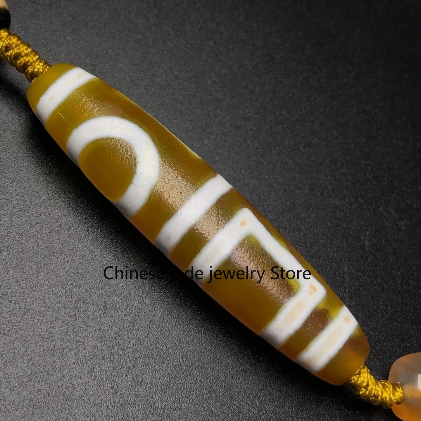 Rare Tibetan Buddhism Agate Heaven Earth Dzi Bead Amulet Necklace Pendant G6004