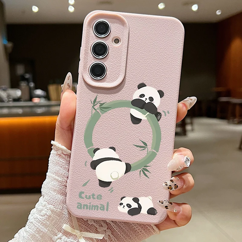 Climbing Baby Panda Phone Case For Samsung Galaxy A55 A54 A35 A25 A15 5G A16 A53 A52 A34 A14 S20 S21 FE S22 S23 S24 Ultra Cover