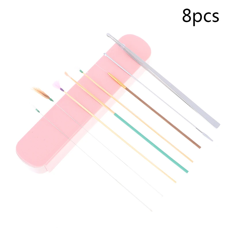 【B】8pcs Ear Wax Pickers Set Ear Cleaner Spoon Wax Remover Removal Ear Cleaning Tool