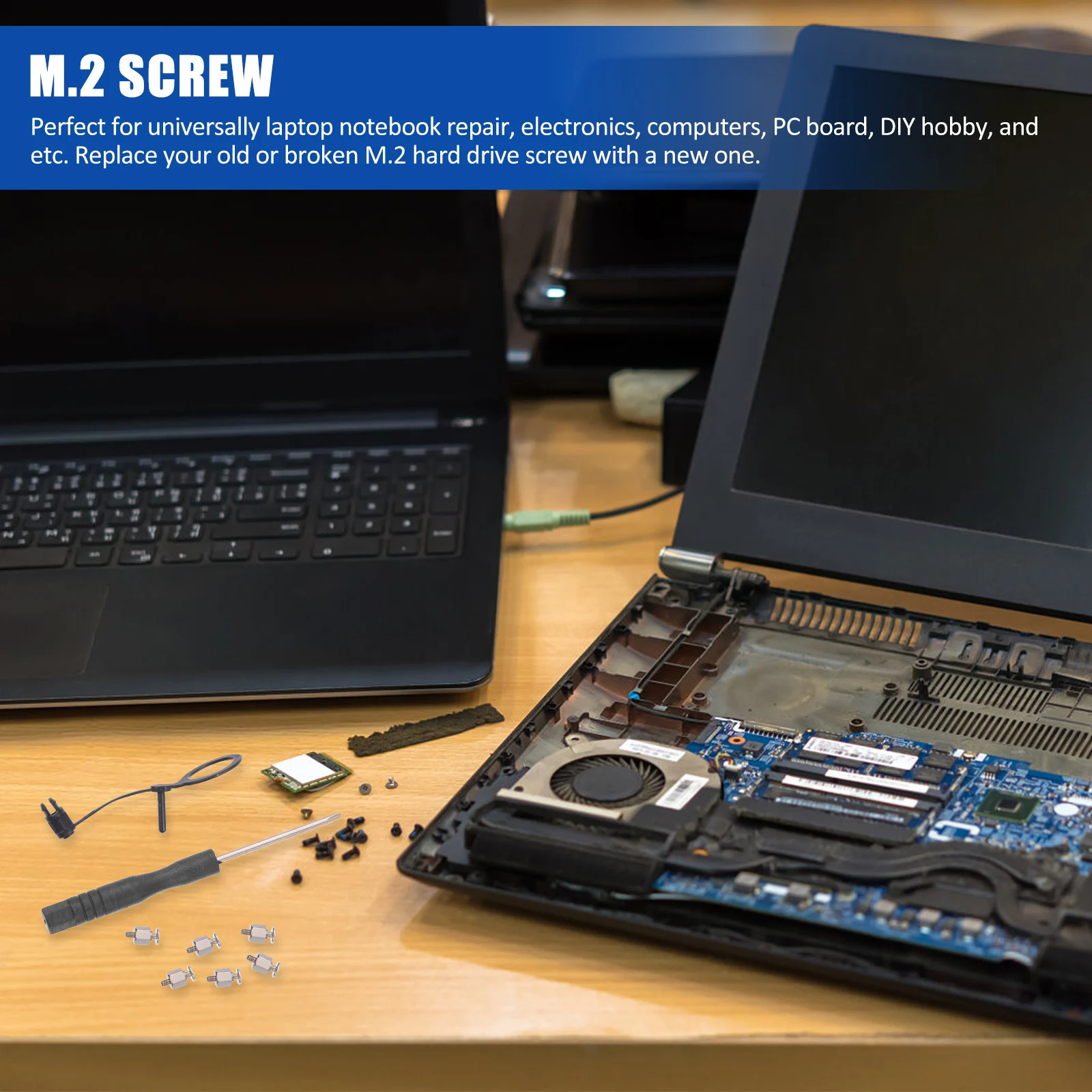 

1 set SSD Installation .2 SSD Mounting Screws Motherboard Hard Drive Replacement Laptop Repair Nut Standoff Sturdy