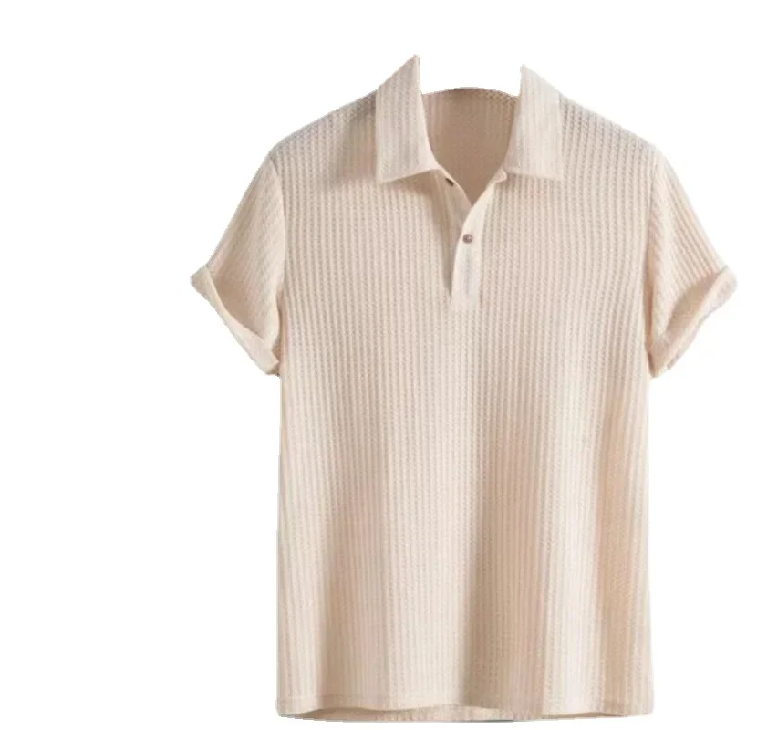 2023 New Mens Shirts Casual Loose Short-sleeved Tops Summer Fashion Polo Shirts Large Size Male Clothing