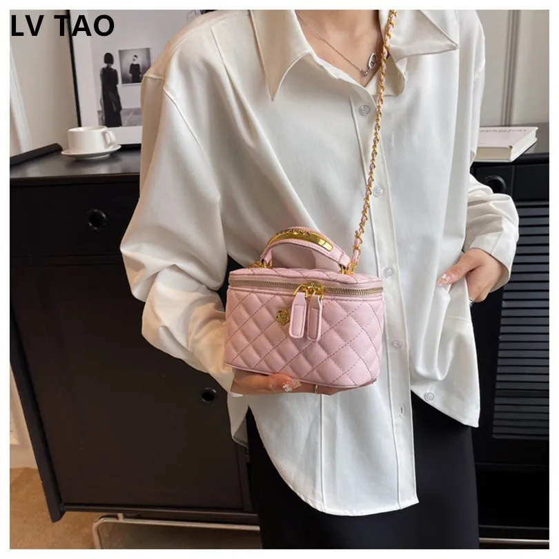 Checked Women High Quality Bag Trendy New Fashion Chain Crossbody Bags Ladies Handbags Purses Small Fashion Shoulder Bags