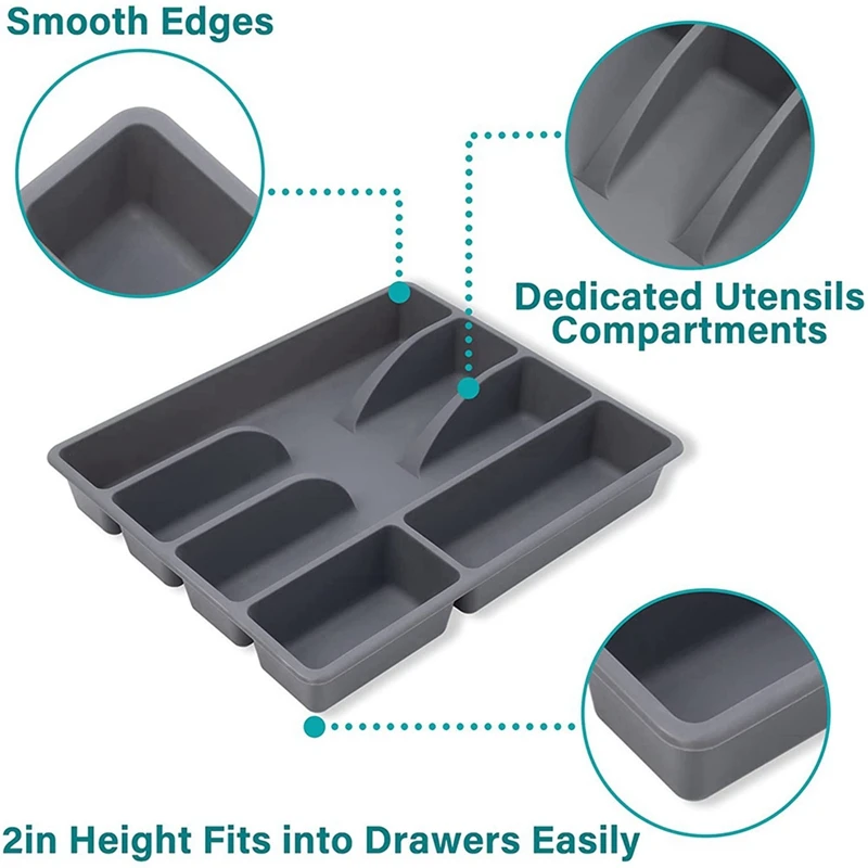 Storage Rack Organizer Box Utensil Organizer Cutlery Organizer Tray Plastic Flatware Organizers