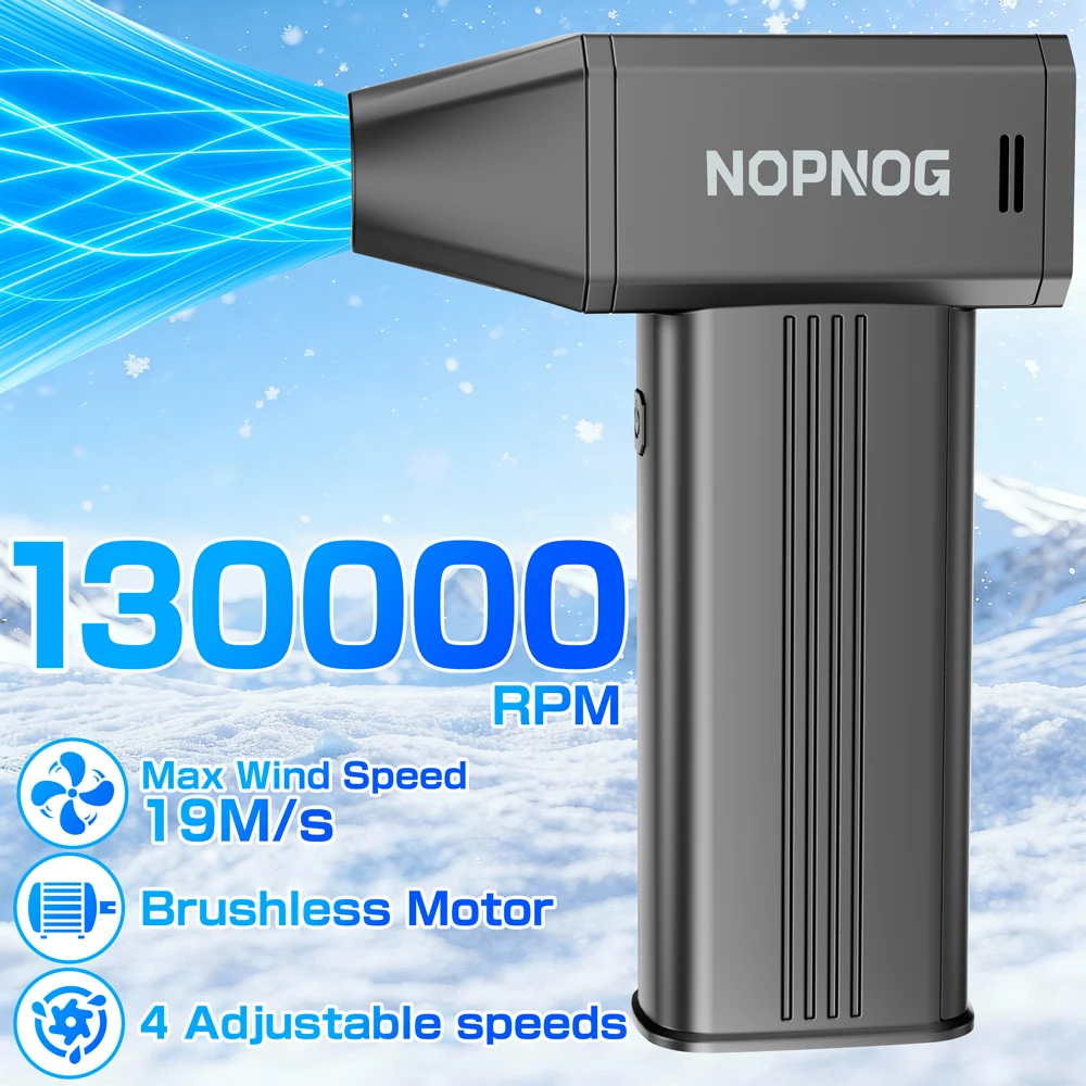 

Автомобильный пневматический очиститель с 3 насадками, инструмент для сдувания пыли ​ Турбовентилятор 130000 об/мин, портативный реактивный вентилятор, беспроводной насос для сдувания снега