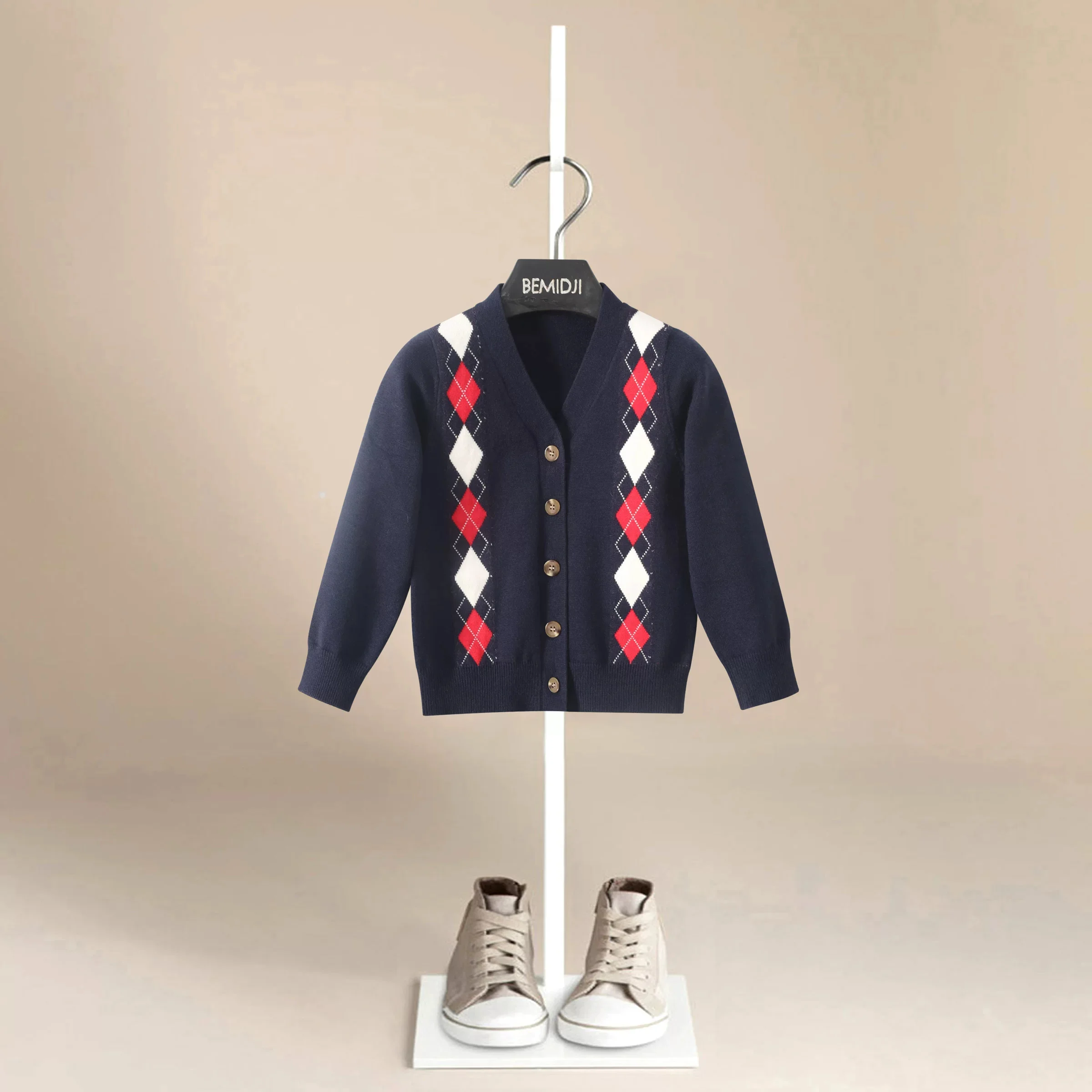 Autumn Baby Boys Sweater Toddler Boys V-Neck Jumper Knitwear Long-Sleeve Cotton Cardigans Children Clothes Kids Sweater Coat