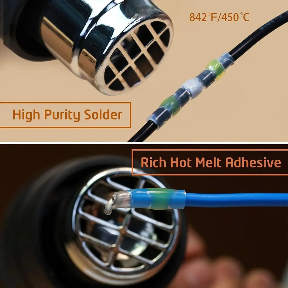 50/100/200PCS Heat Shrinkable Solder Ring Waterproof Wiring Terminal Solder Sleeve Wiring Heat Shrinkable Tube