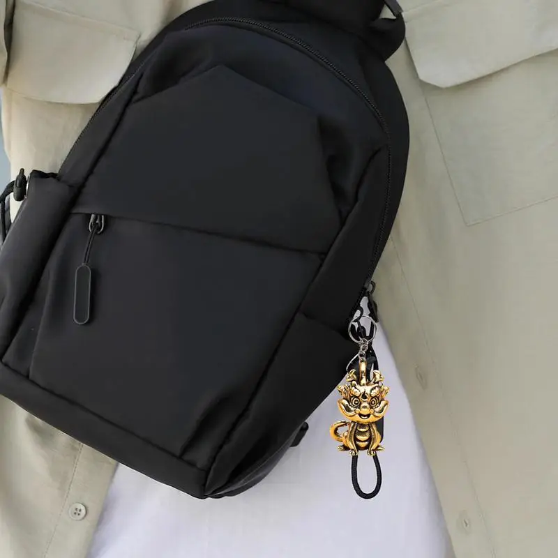 귀여운 드래곤 인형 키체인, 중국 새해 장식, 금속 가방 펜던트, 매력 행잉 액세서리, 여성 남성용 드래곤 년 행운 선물