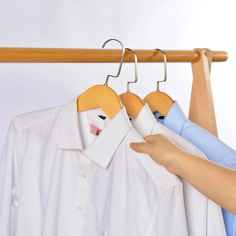 New Durable Wood Hangers Swivel Hook Smooth Wooden Clothes Hangers Space Saving Notches Design Non-Slip Coat Hangers For Shirts