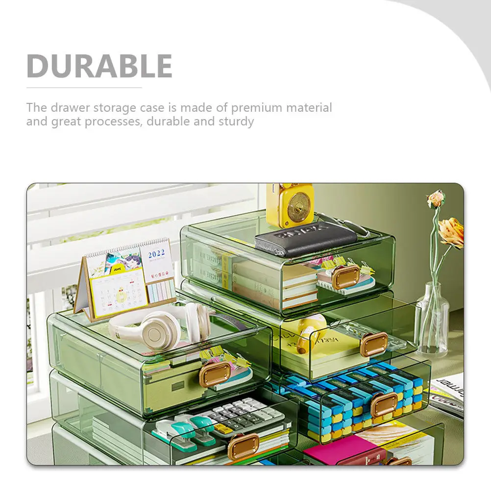 Transparent Drawer Style Storage Box Large Capacity Organizer for Makeup Lip Gloss Lotion Jewelry Desktop Stationery