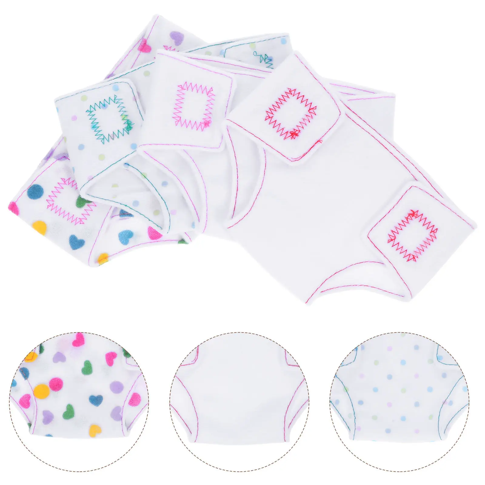 4Pcs Fabric Baby Diapers Underwear Accessories Reusable Fabric Material For Role Play Christmas Stocking Fillers