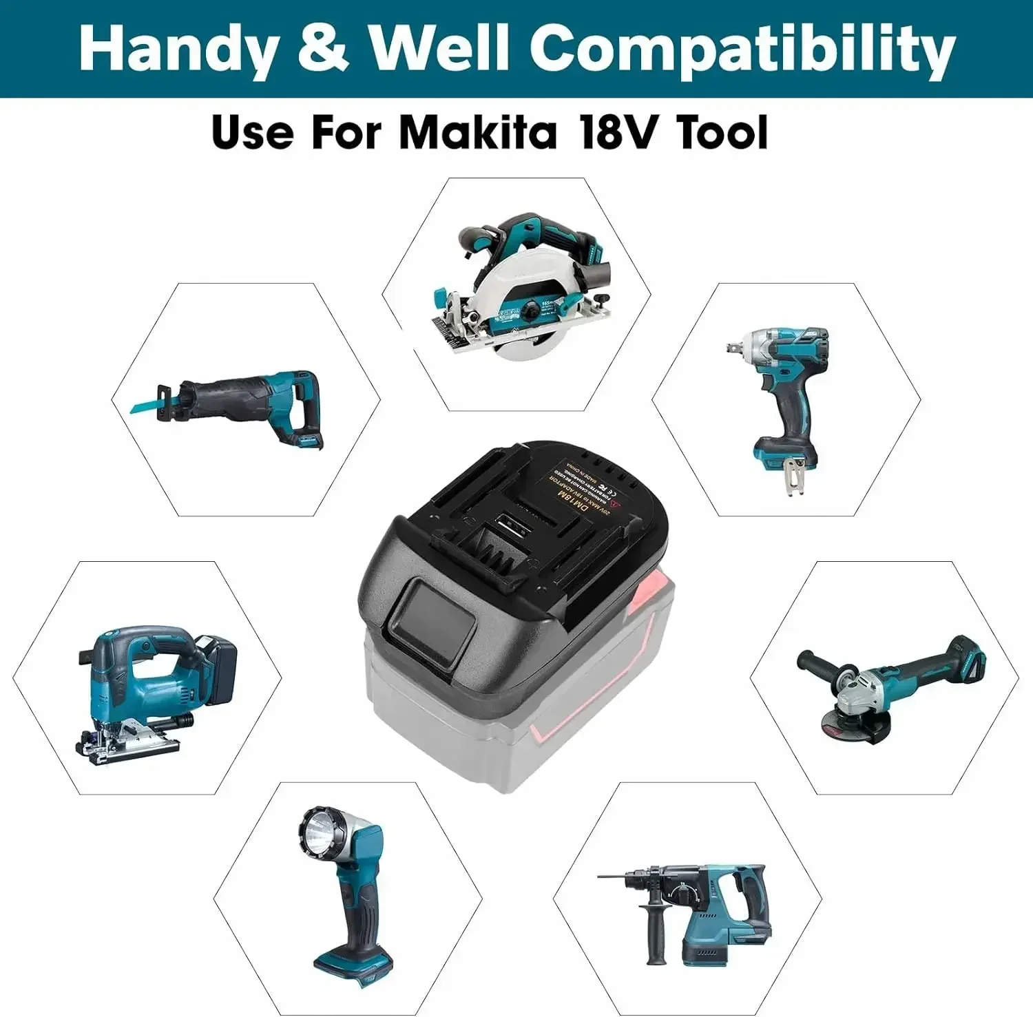 Imagem -05 - Adaptador de Bateria para Milwaukee Dewalt 20v Conversor para Makita Bl1830 Bl1850 Broca de Ferramentas Elétricas a Bateria Dm18m