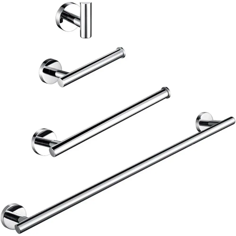 

Держатель для туалетной бумаги из нержавеющей стали с 4 крючками, набор аксессуаров для кухни и ванной комнаты (45 см)