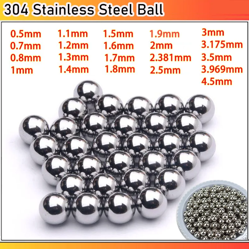 

304 Stainless Steel Solid Ball Bearing Roller Ball 0.5/0.7/0.8/1/1.1/1.2/1.3/1.4/1.5/1.7/1.8/1.9/2/2.381/2.5/3/3.175/3.5/34.5mm