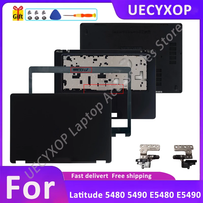 

New Laptop Cover For Latitude 5480 5490 E5480 E5490 LCD Back Cover Front Bezel Palmrest Bottom Case Laptop Replace Hinges