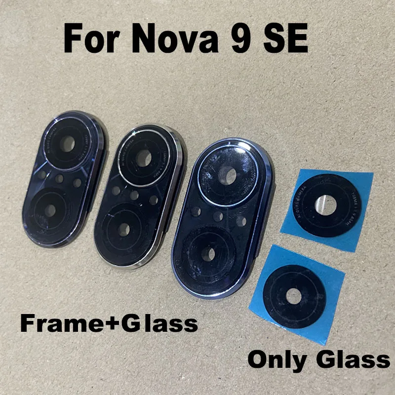 For Huawei Nova 9 SE 9SE Back Camera Lens Rear Glass Cover Upper Glass Replacement With Frame Cover Adhesive Sticker
