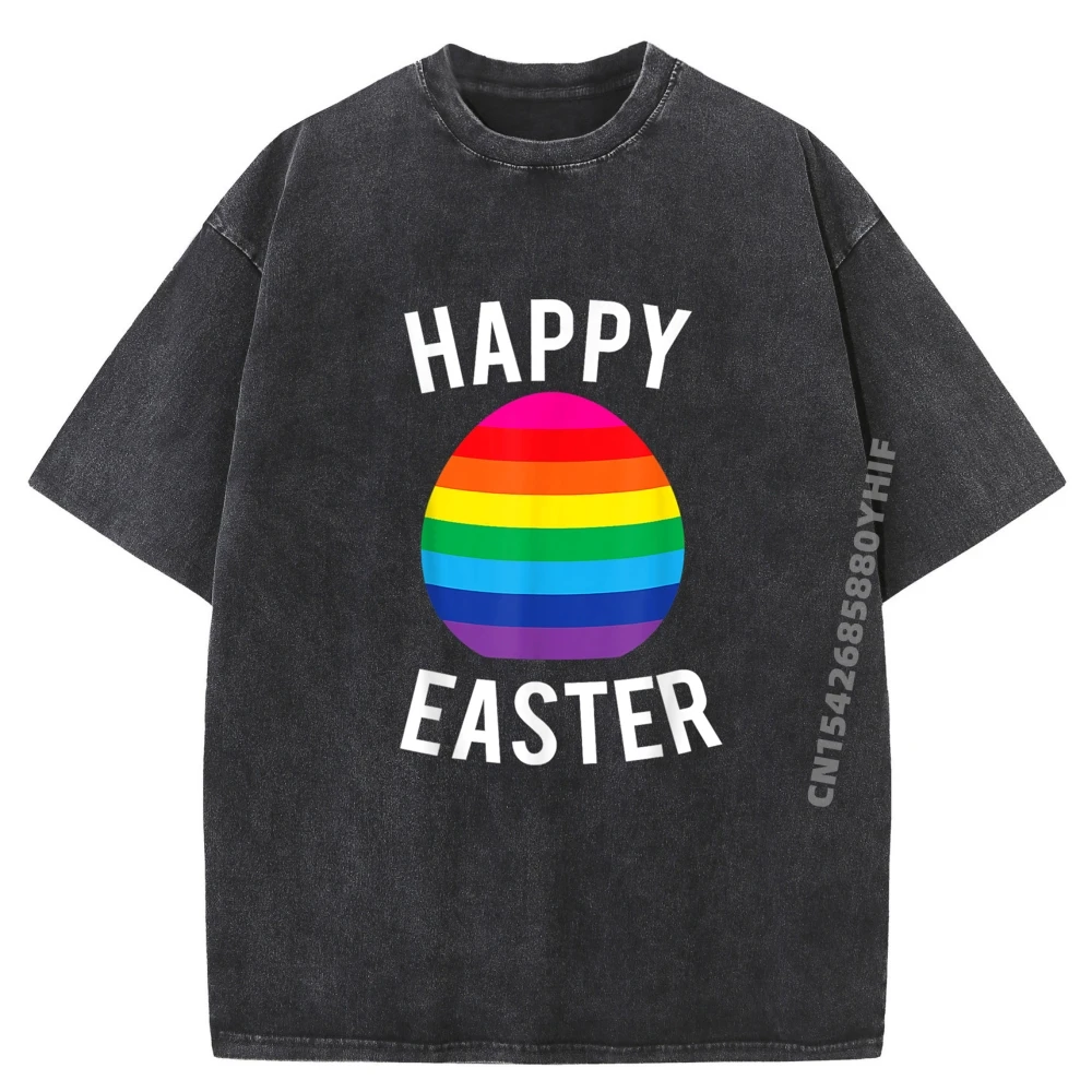 

Pride Rainbow Egg Fun Мужская одежда больших размеров Мужские футболки с принтом Oversized Washed Camisetas Hombre