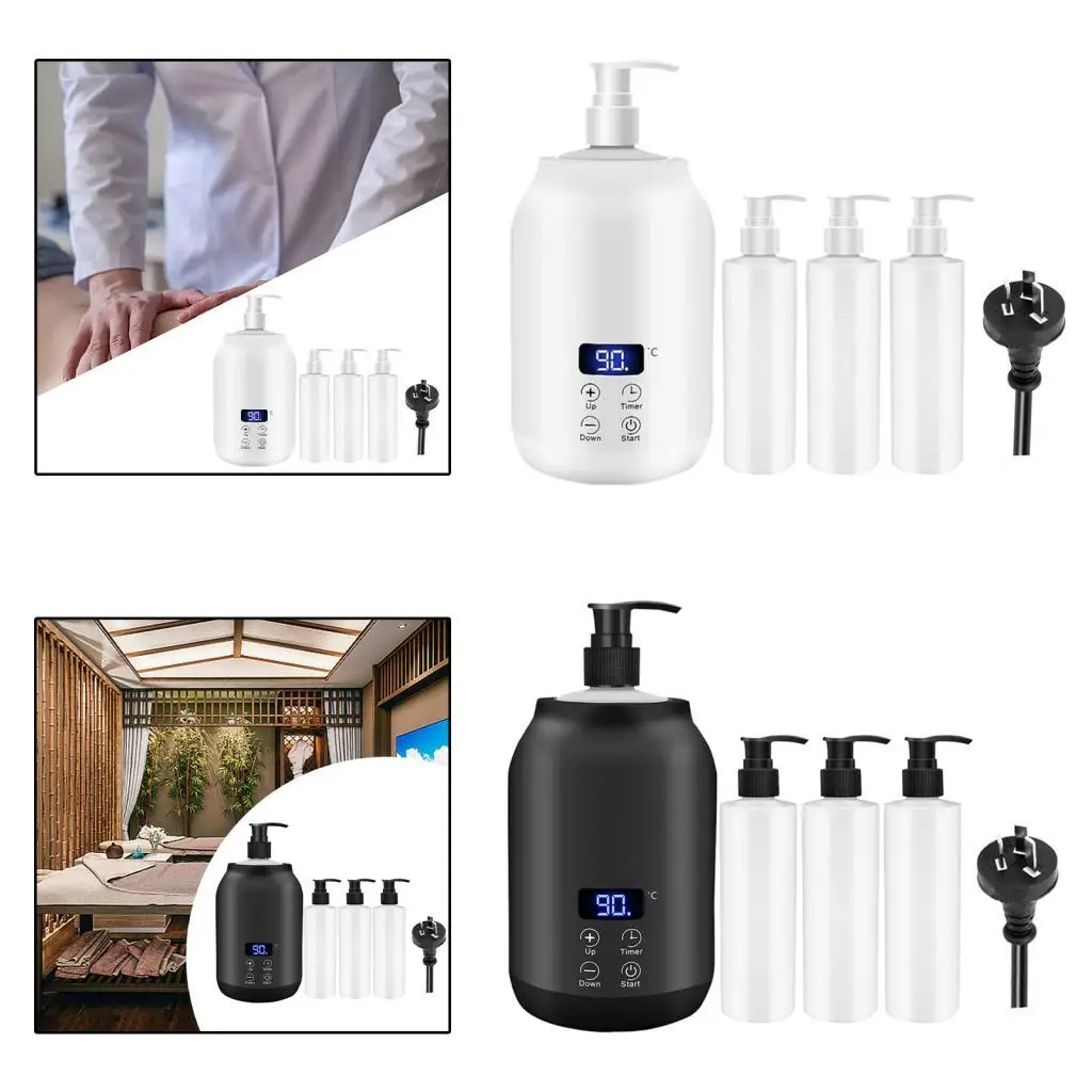 Single Bottle Massage Oil Heater with LED Screen Touch Control for Spa Beauty Lotion Warming Body Massage Accessories