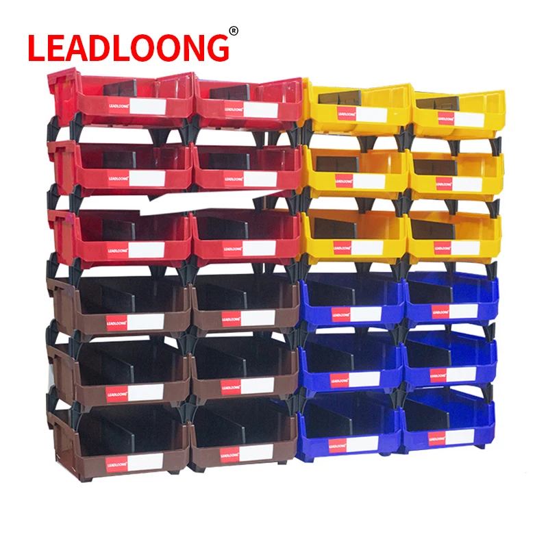 LEADLOONG V4 Tool Storage Bin 6pcs 11x11x5 Inch/27.6*27.9*12.8cm Combinable Multi Tools Organizer Box Garage And Home Supplies