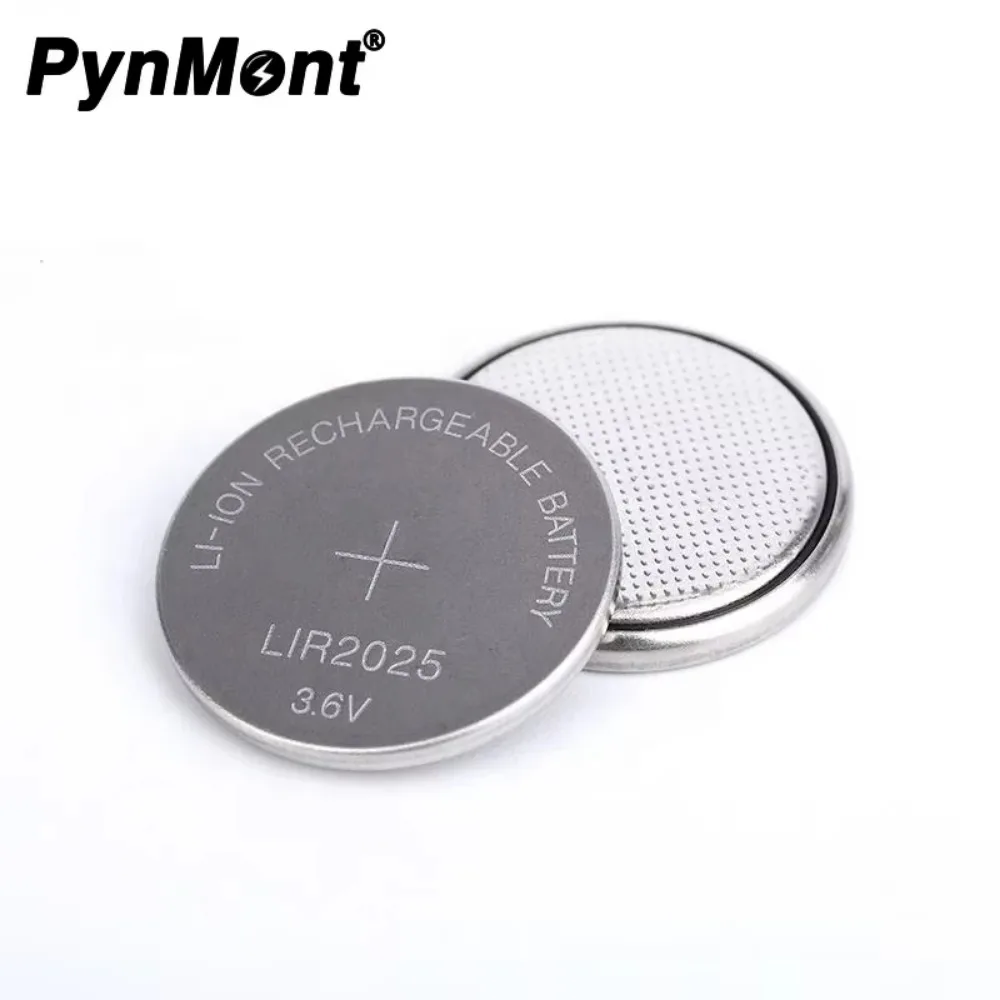 2PCS LIR2025 Rechargeable Lithium Battery LIR 2025 3.6V 30mAh for Remote Watch Toy Button Coin Cell Replace CR2025 ML2025 2025