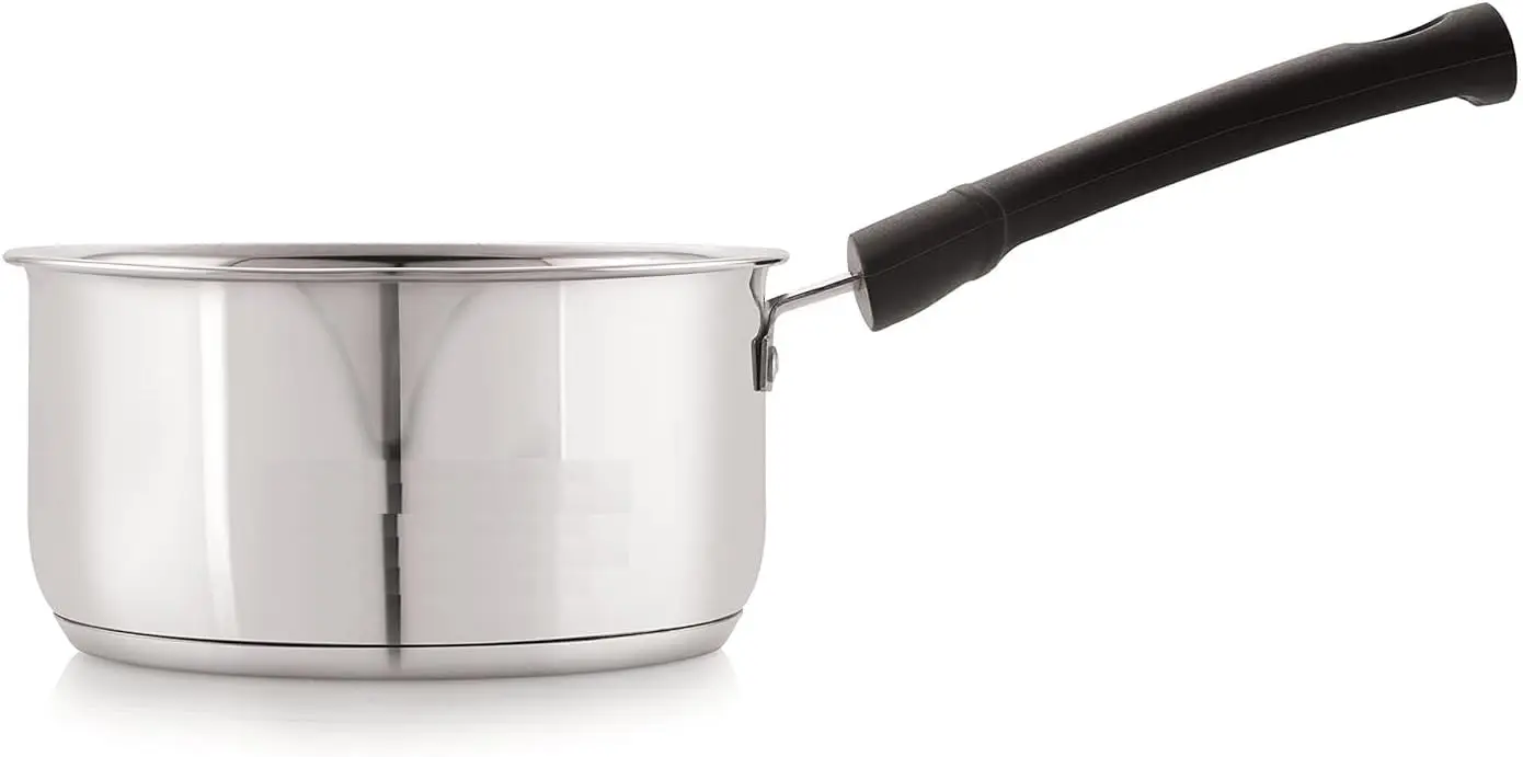 14.2 cm with 1250 ml Capacity Stainless Steel Saucepan Deep Bottom with Handle | Induction Base for Tea Milk Maker Vessel