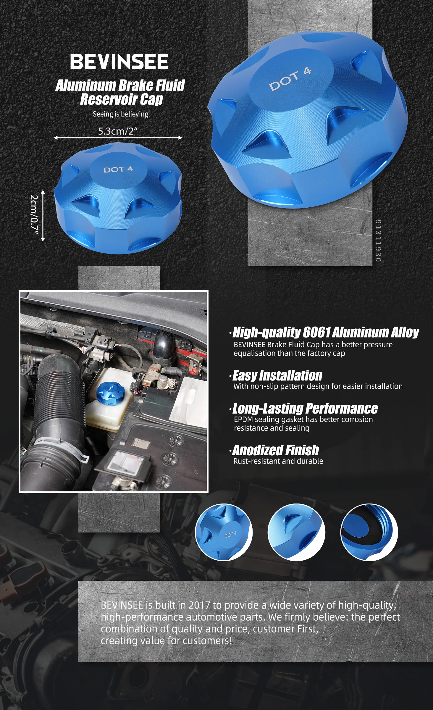 (EU-Lagerbestand) Bremsflüssigkeitsbehälterdeckel für VW Golf MK6 MK5 MK7, für Golf GTI MK7, für AUDI Q5/A4 B9/A3, für SEAT Ibiza, für Skoda Fabia – Detail 3
