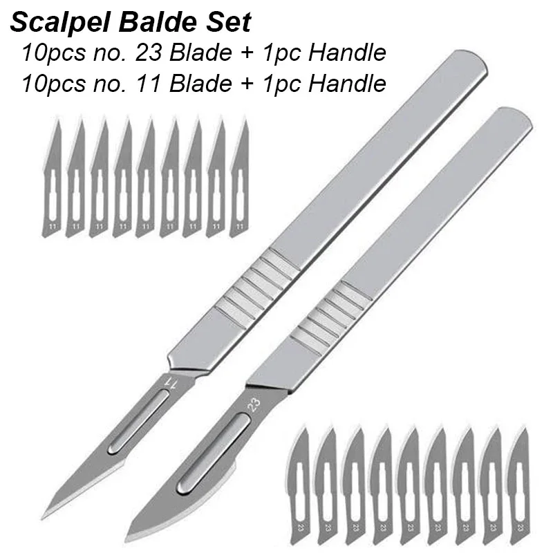 Briefpapier Mes Scalpelmes 11 23. Chirurgische handgreep Set Professionele Cutter Craft Koolstofstaal Metalen doos Open DIY Multitool - afbeelding 1