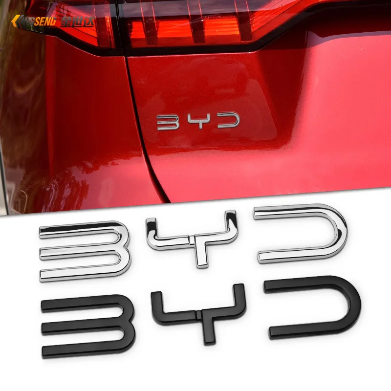 Car Logo Metal Modification BYD ATTO 3 Han Don Build Your Dream Letter Decoration Sticker for BYD Series Car Logo Tail Tag
