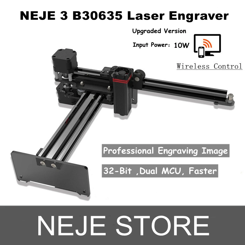 NEJE 3 B30635 10W 405nm Grayscale Laser Engraver CNC Laser Engraving Machine with Wireless APP Control for Image Engraving