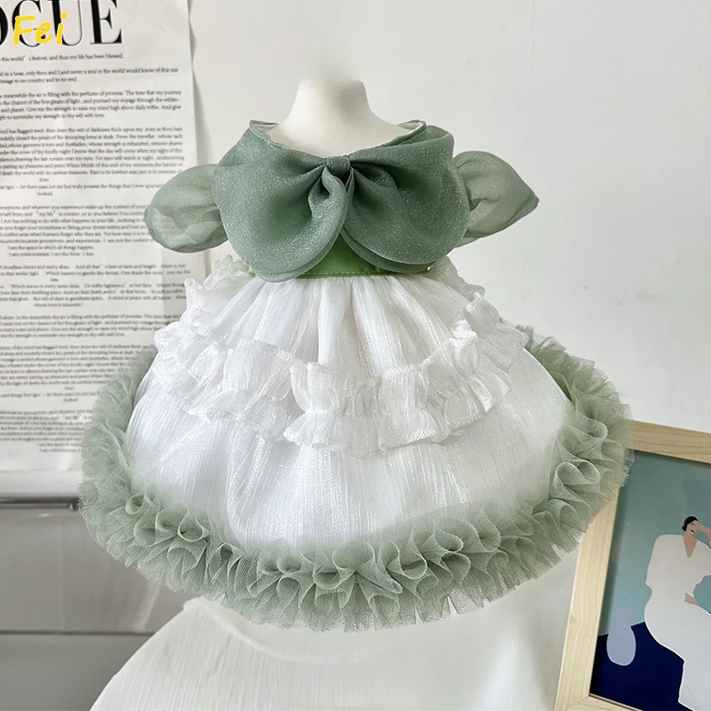 

2025 Customized Original Pet Clothes Lace Dress Cat Dog Spring Korean Minimalist Style Teddy Bichon Small Dogs Princess Dresses