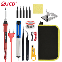 JCD 80W Electric Soldering Iron Kit Temperature Adjustable 220V Welding Tools Set Soldering Flux Soldering Tips Rework Station