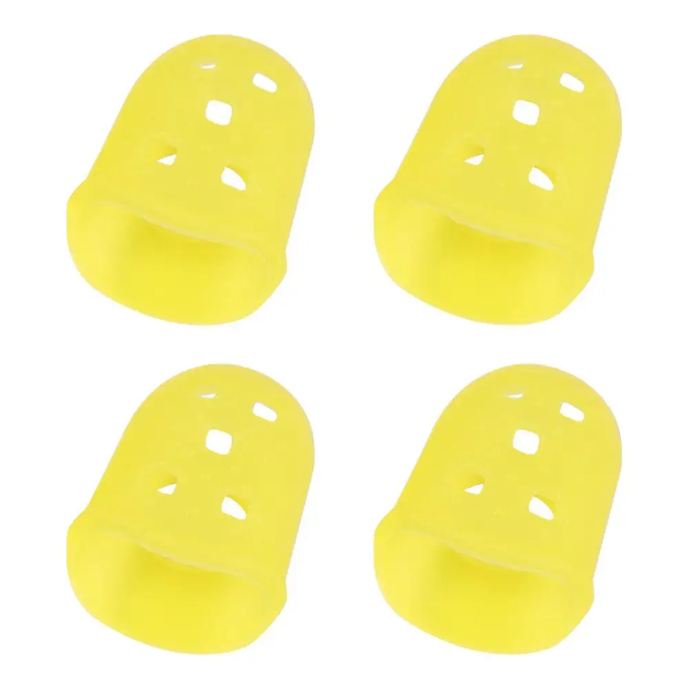 4pcs/set Non-Slip Guitar Fingertip Protectors Solid Color Rubber Thimble Silicone Finger Guards Sewing Cooking Tool