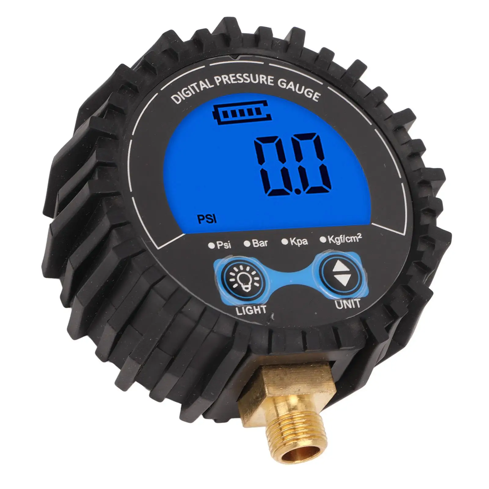 Medidor digital de inflador de pneus, testador de pressão de pneus de roda, rosca m11x1, luz de fundo azul, alto leve para motocicletas