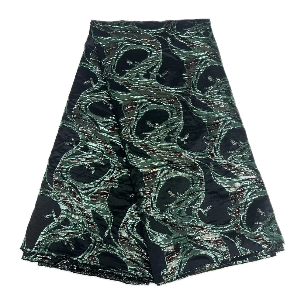 Nigerianischer, eleganter Vergoldungs-Brokat-Spitzenstoff, 5 Yards, afrikanische, modische Spitzenbesatzung, Nähen, Party, Hochzeiten, Kleider, Jacquard-Material