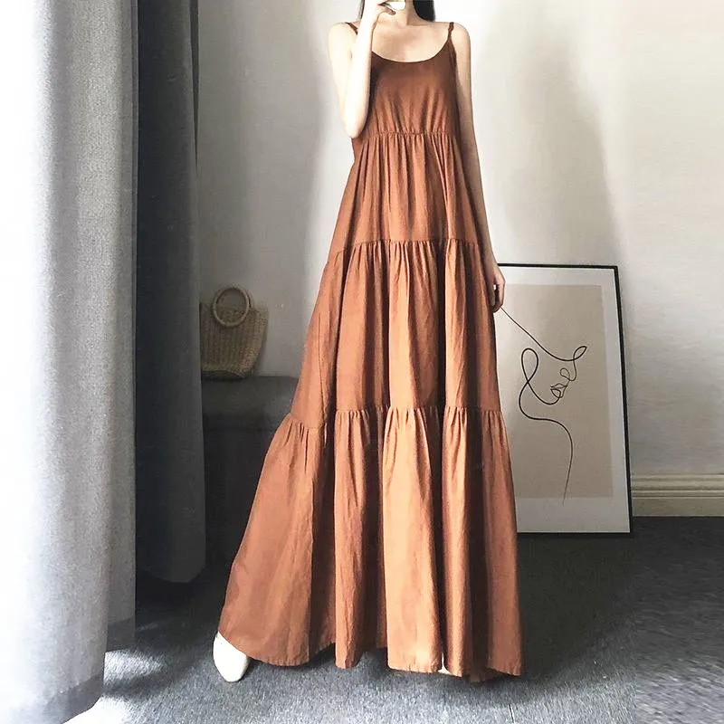 

Женское свободное праздничное платье с оборками и открытой спиной, без рукавов, с лямкой на шее, без рукавов, большое, большое, летнее, для пляжной вечеринки, элегантные платья макси