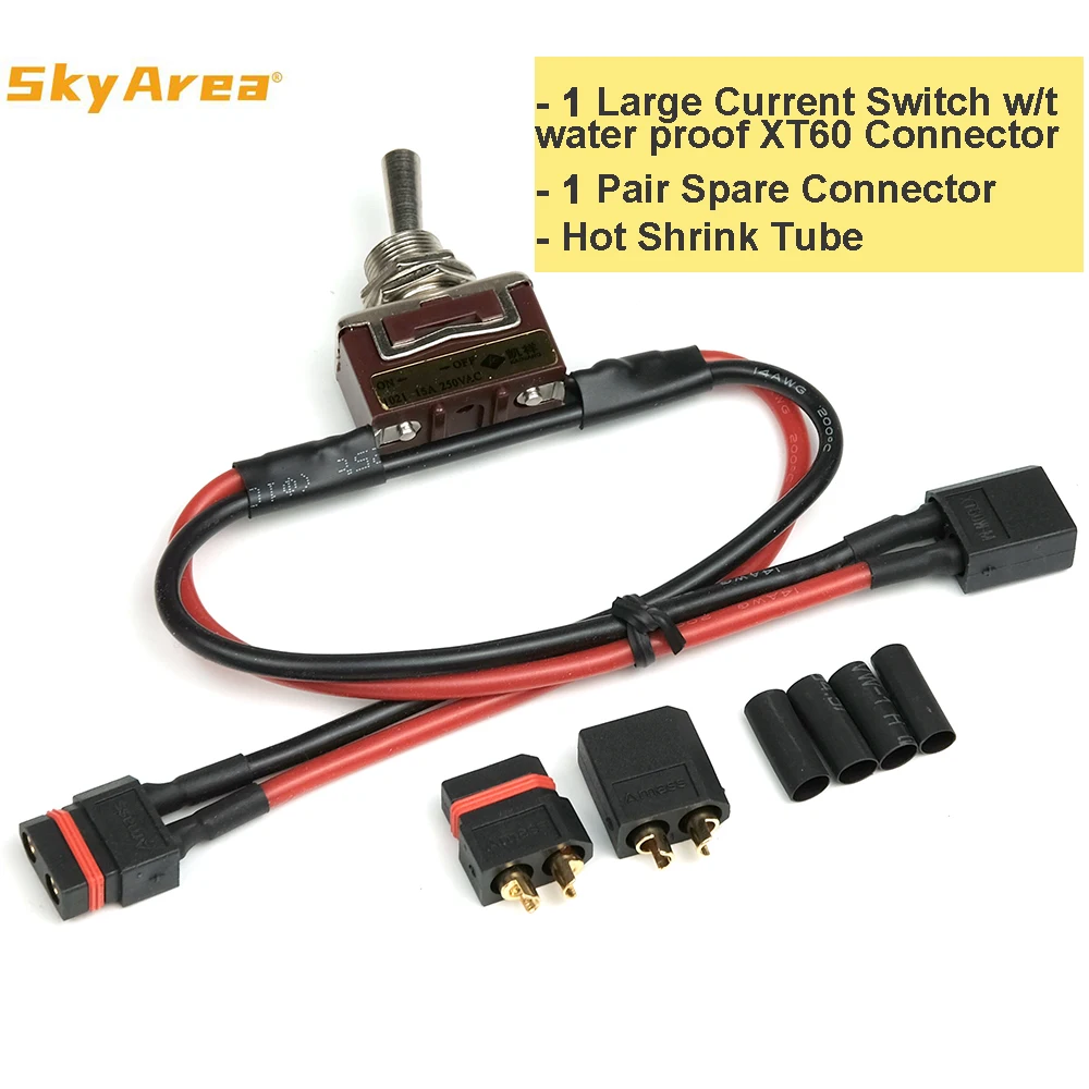 Upgraded Large Current High Load Switch With Waterproof XT60 Power ON-OFF Toggle for e Bike RC Airplane ESC Motor Adapter