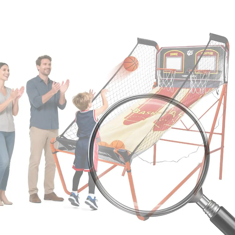 مجموعة ألعاب كرة السلة الممرات، مؤقت اللعب المزدوج، لعبة الممرات الإلكترونية مع 5 كرات مقاس 7 بوصة للاعبين والأطفال والكبار