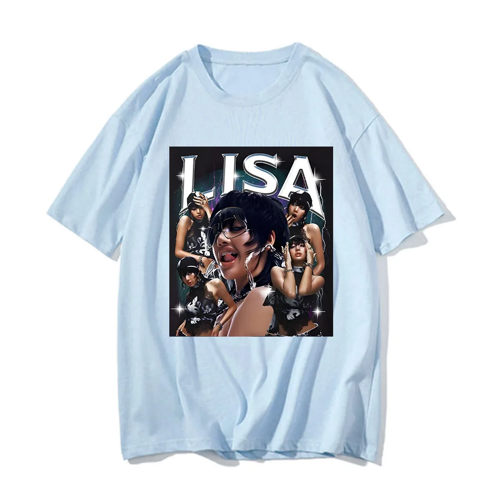 Hipster Lisa Rockstar 2024 New Song t-shirt uomo donna cotone stampa grafica t-shirt t-shirt allentate Top vestiti regalo di compleanno