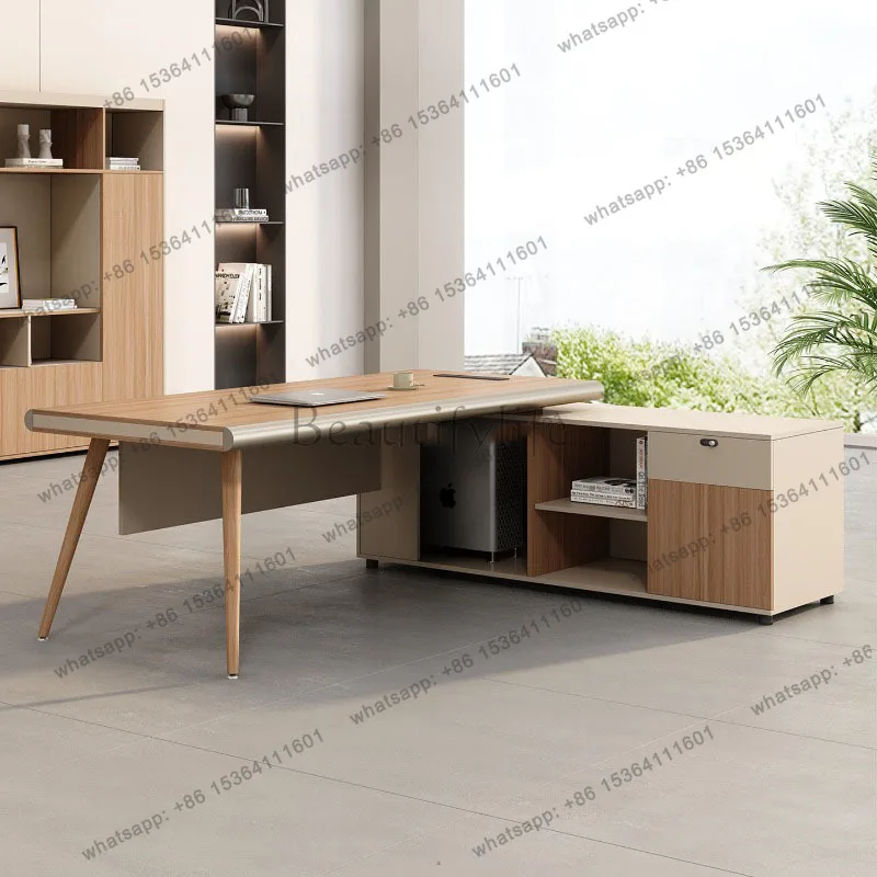 FG Nordic Minimalist Office Desk Modern Aesthetic Display Decoration Office Desk Computer Design Mesas Escritorio Salon Furnitur